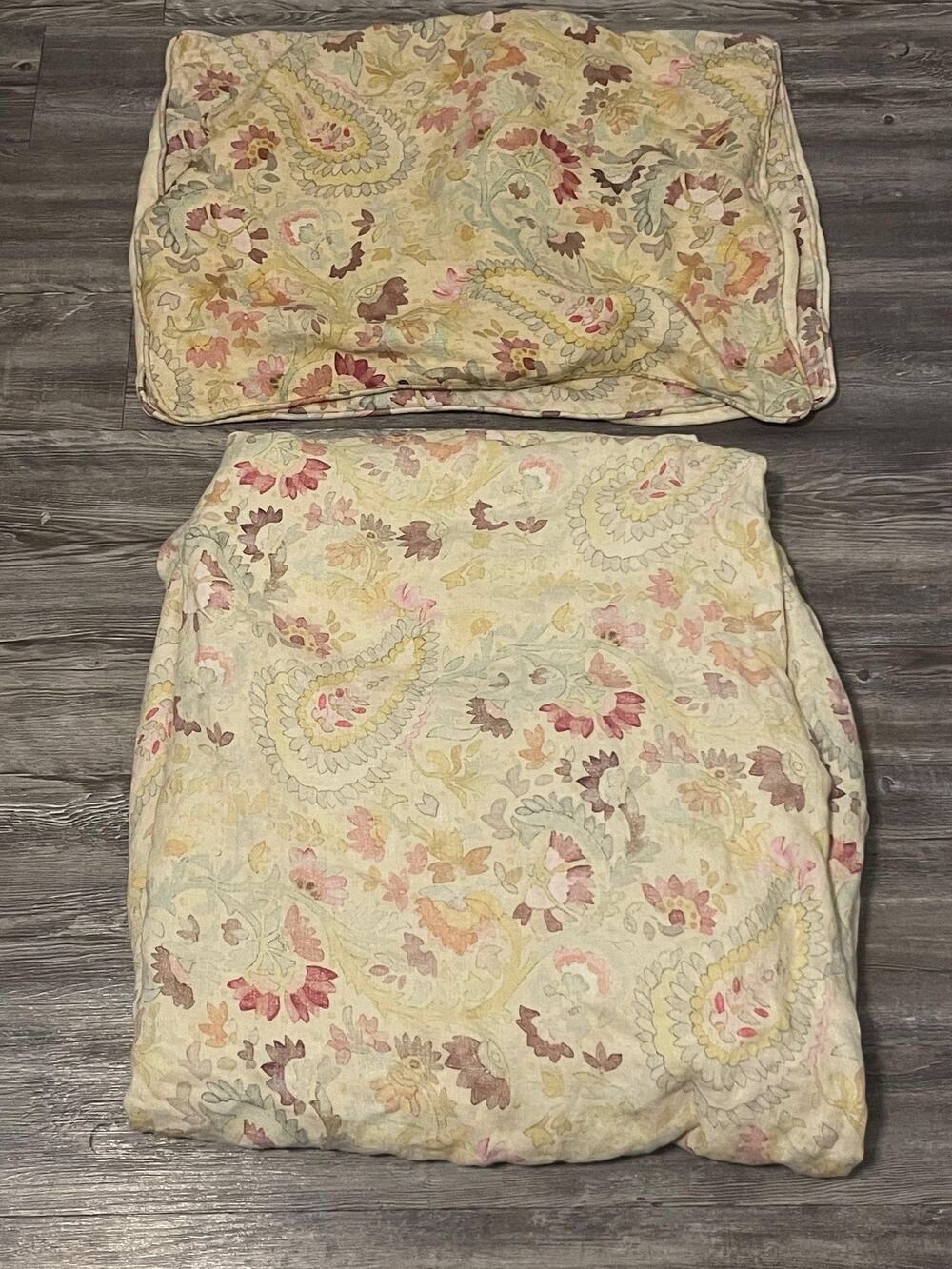 Pine Cone Hill 3 Pc Set Duvet Cover (Queen) & Shams (2 Standard) Paisley Floral